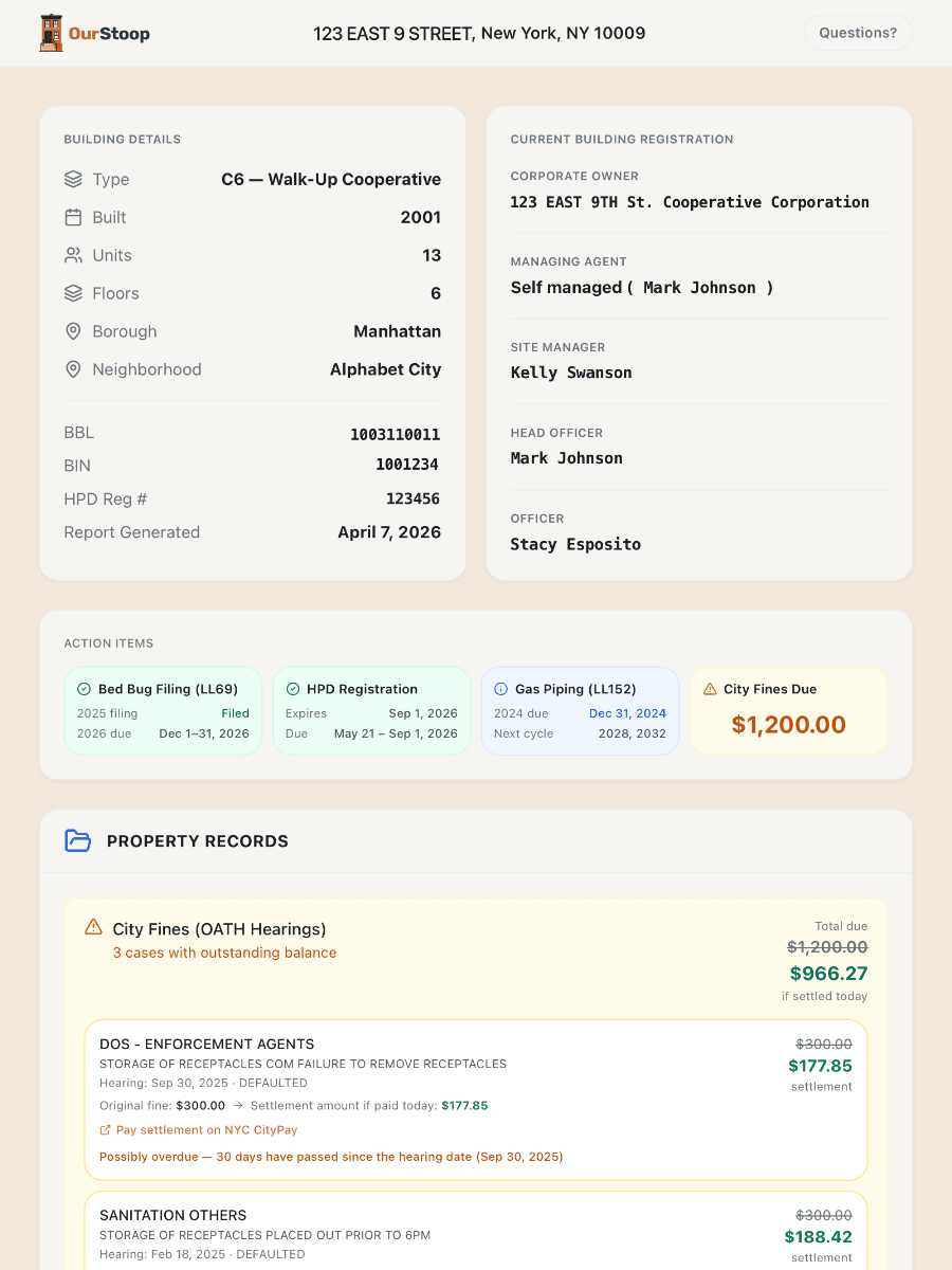 OurStoop building report preview